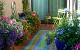 Small Patio with colorful Pots